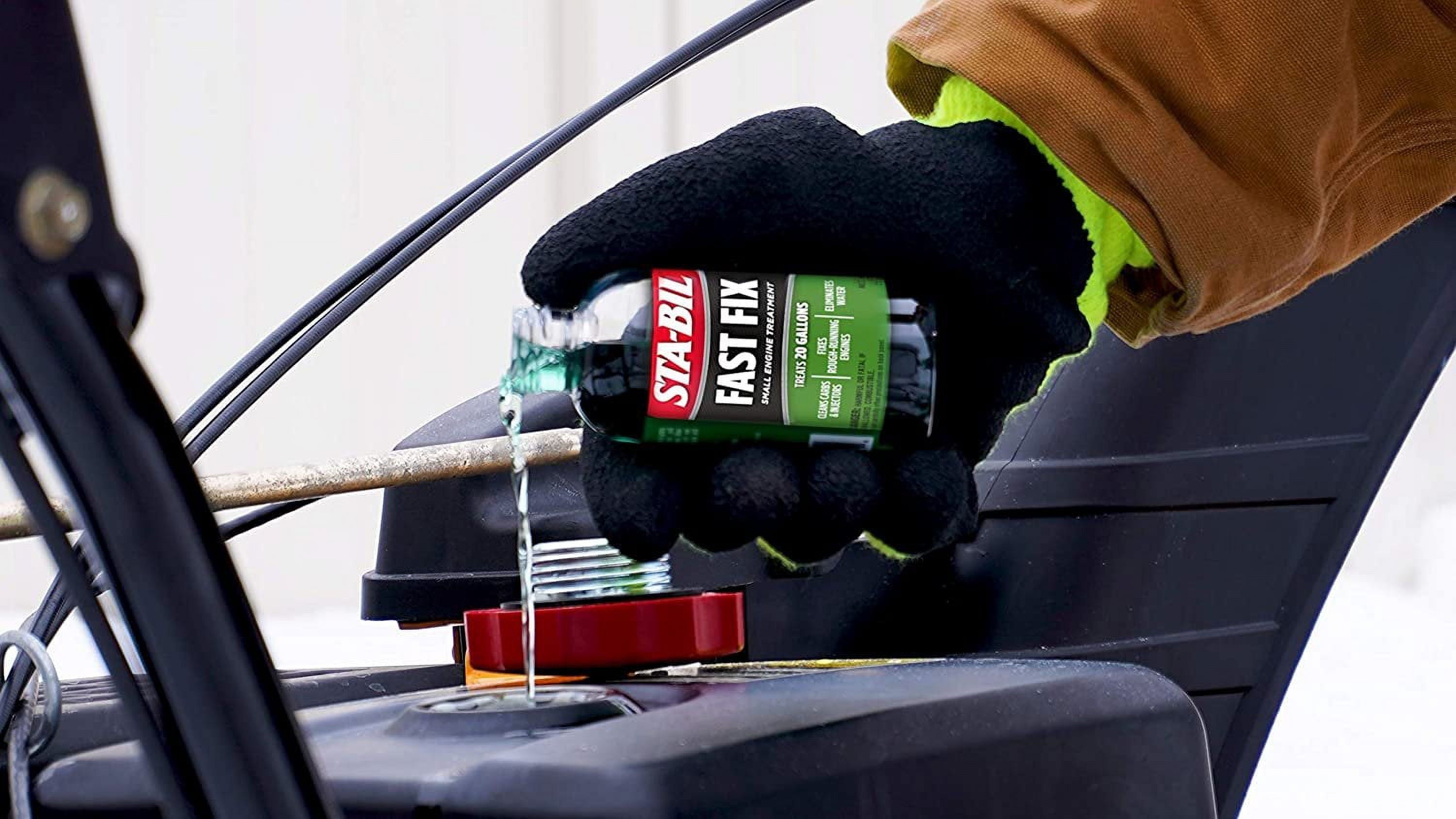 STA-BIL Fast Fix Small Engine Treatment - Cleans Carbs and Injectors - Fixes Rough Running Engines - Eliminates Water - Treats 10 Gallons, 4 fl. oz. 22303, Green