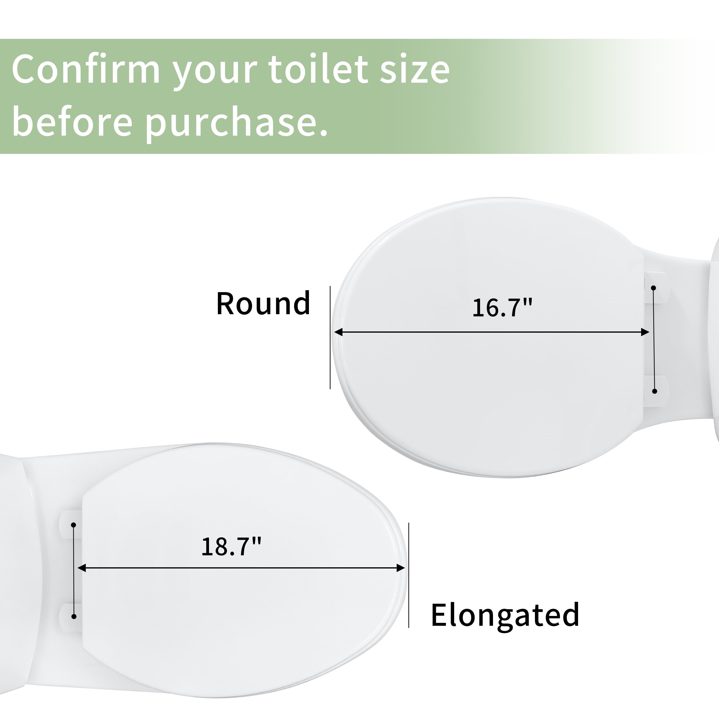 FBJ Oval Plastic Toilet Seat Soft Close in White, No Slam & Easy to Clean