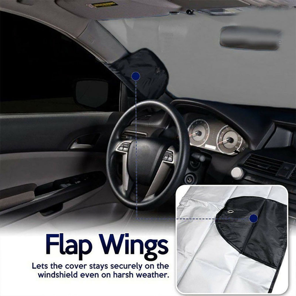 Opolski Car Windshield Snow Cover Sunshade Cover Wear-resistant Waterproof UV-Protection Heat Protection Car Front Windshield Snow Cover for Winter Outdoor