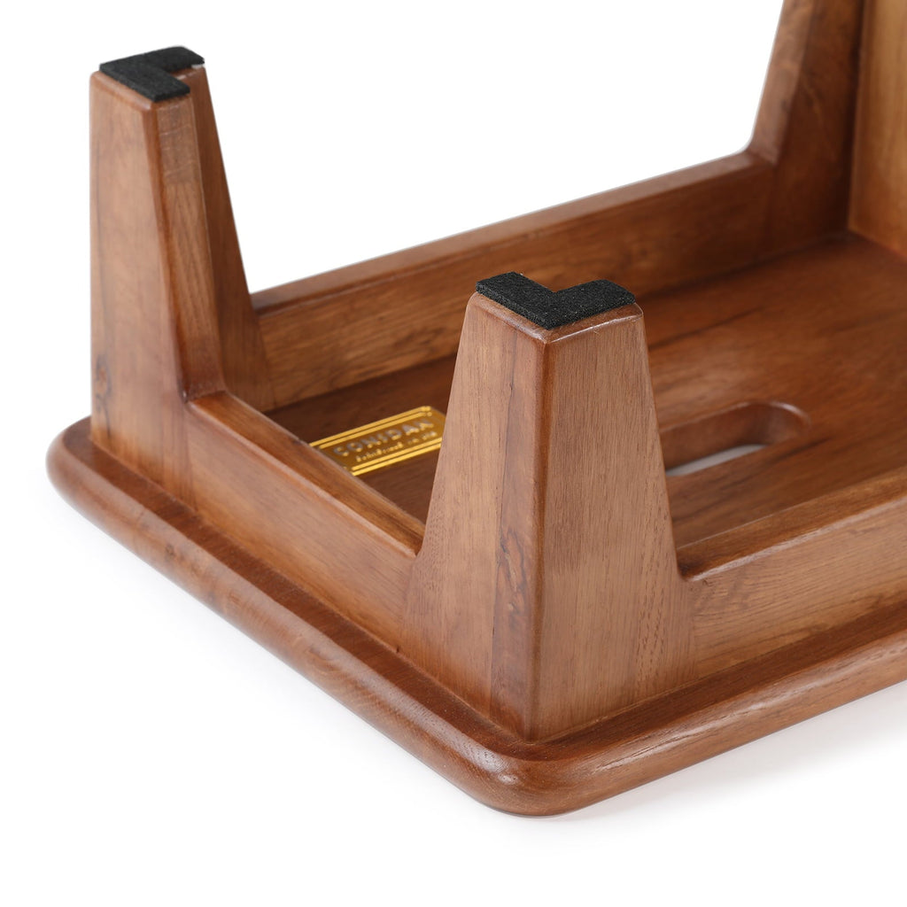 CONSDAN Step Stool for Bed, USA Grown Oak,Wooden Step Stool for Adults, One Step Stool for Seniors, 6.5" High, Non-Slip Mat, No Assembly Needed, Solid Wood, Chocolate Color