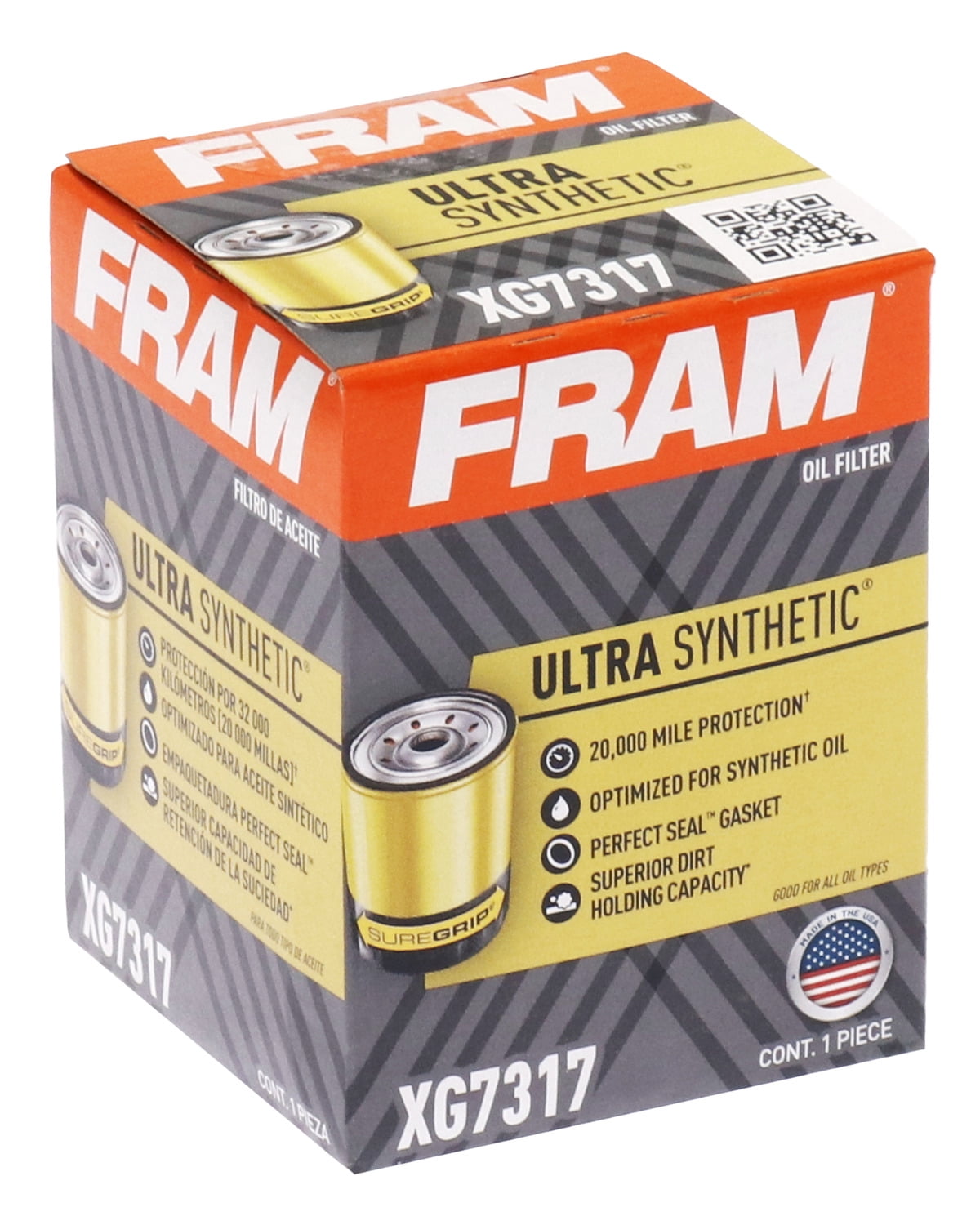 FRAM Ultra Synthetic Oil Filter, XG7317 Fits select: 2002-2023 HONDA CR-V, 2001-2023 HONDA CIVIC