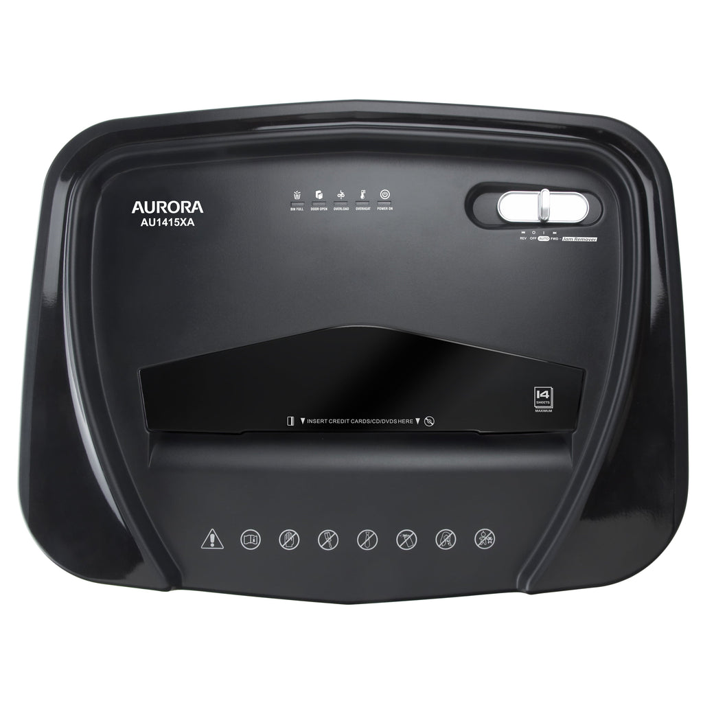 Aurora GB AU1415XA 14-Sheet Crosscut Paper/CD and Credit Card Shredder with 5-Gallon Pullout Basket and 10 Minutes Continuous Run Time