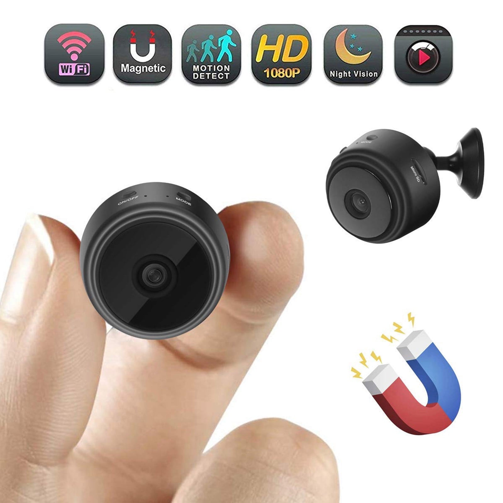 Mini WiFi Camera-1080P Home Video Audio Recorder Camcorder Night Vision Micro Cam-Smart WiFi Portable Home Office Warehouse Store Shop Indoor Room Cameras