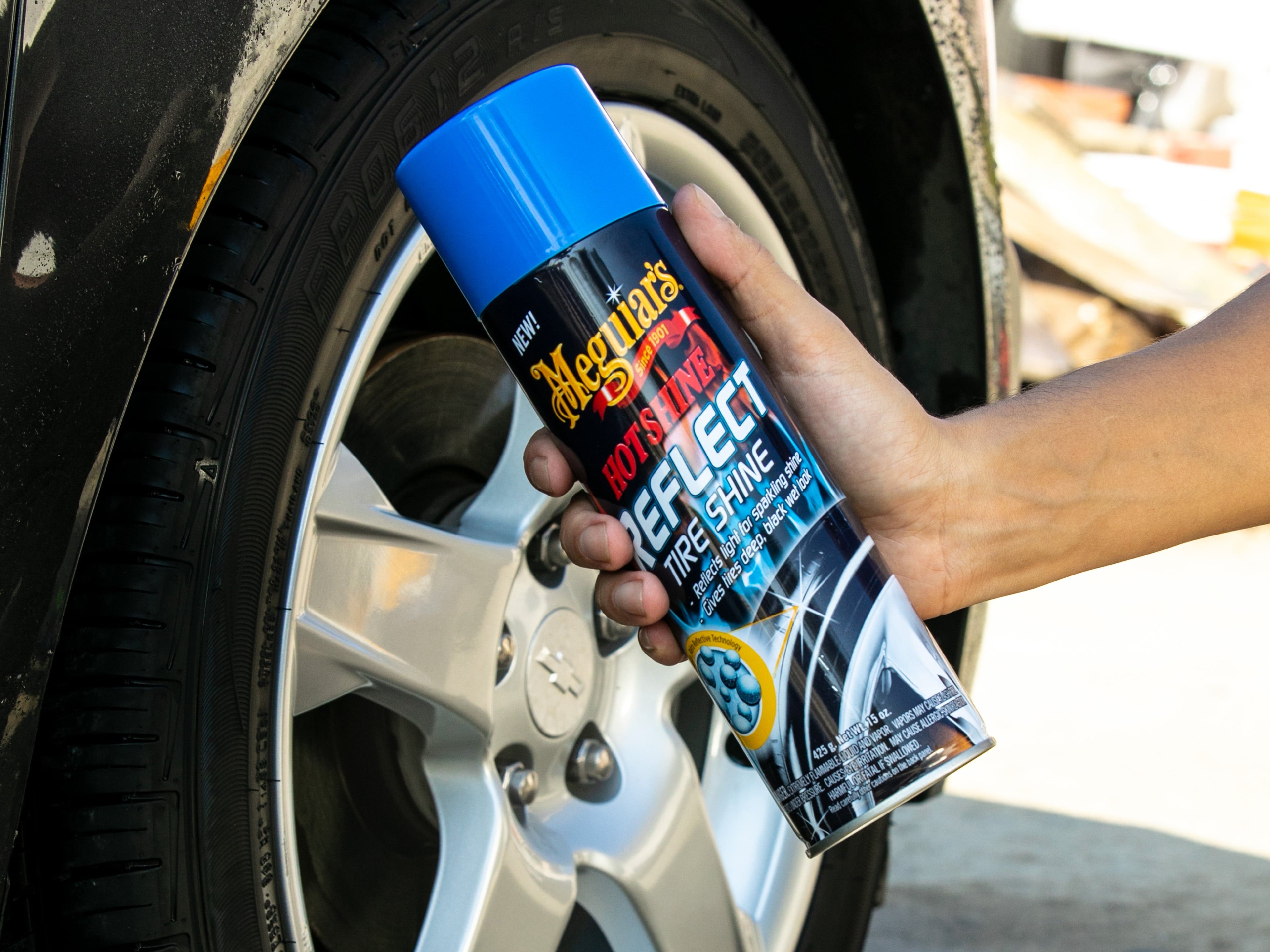 Meguiar's Hot Shine Reflect Tire Shine, G18715, 15 Oz, Aerosol