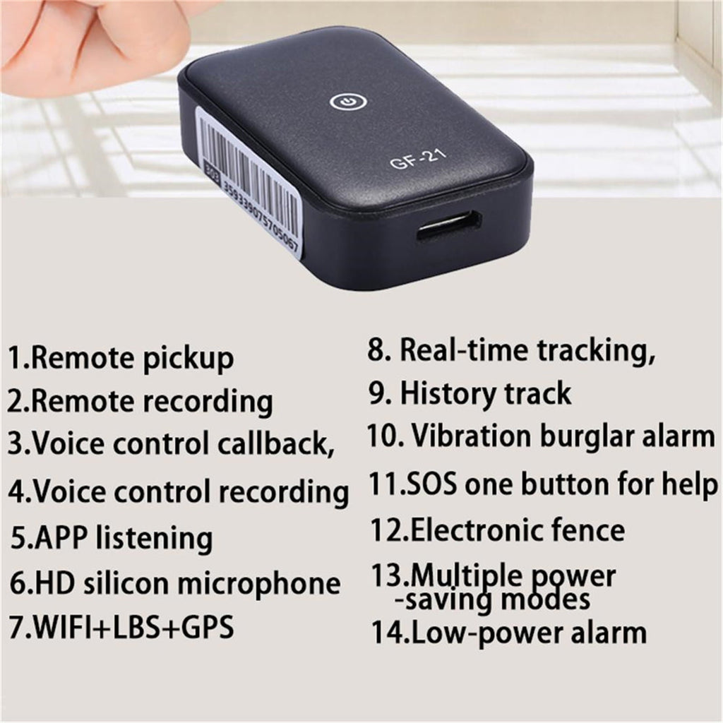 GF21 Mini GPS Car Tracker App Anti-Lost Device Voice Control Recording Locator Car Vehicle GPS Tracker High-definition Microphone WIFI+LBS+GPS