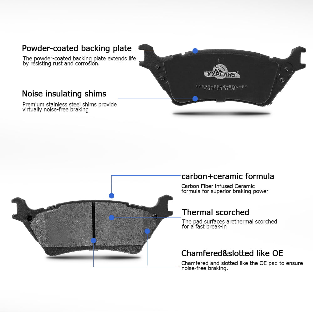 Front & Rear Ceramic Disc Brake Pads for 2012 2013 2014 2015 2016 2017 Ford F150