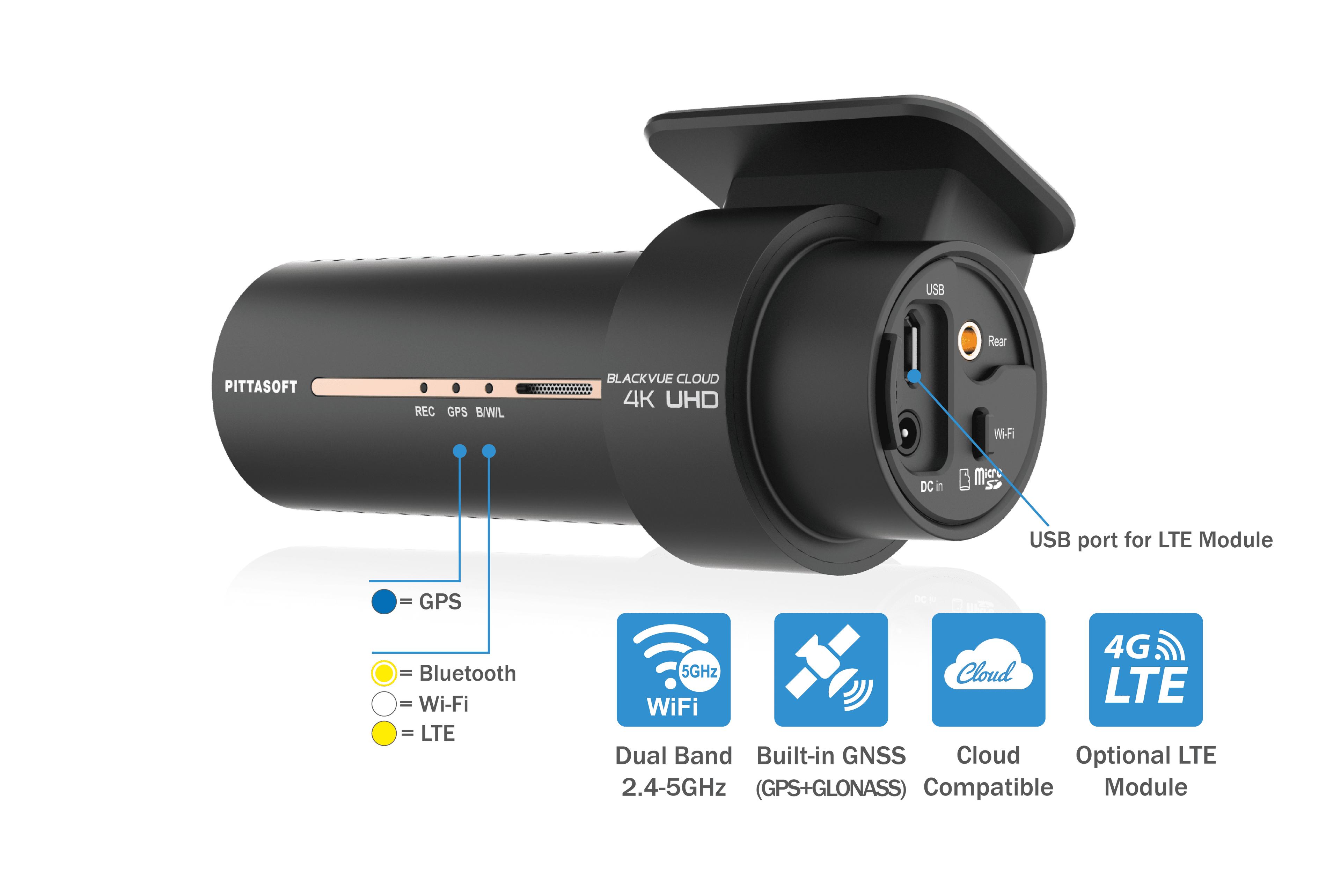 BLACKVUE DR900X-2CH PLUS | 4K UHD CLOUD DASHCAM | BUILT-IN WI-FI, GPS, PARKING MODE VOLTAGE MONITOR (32GB)
