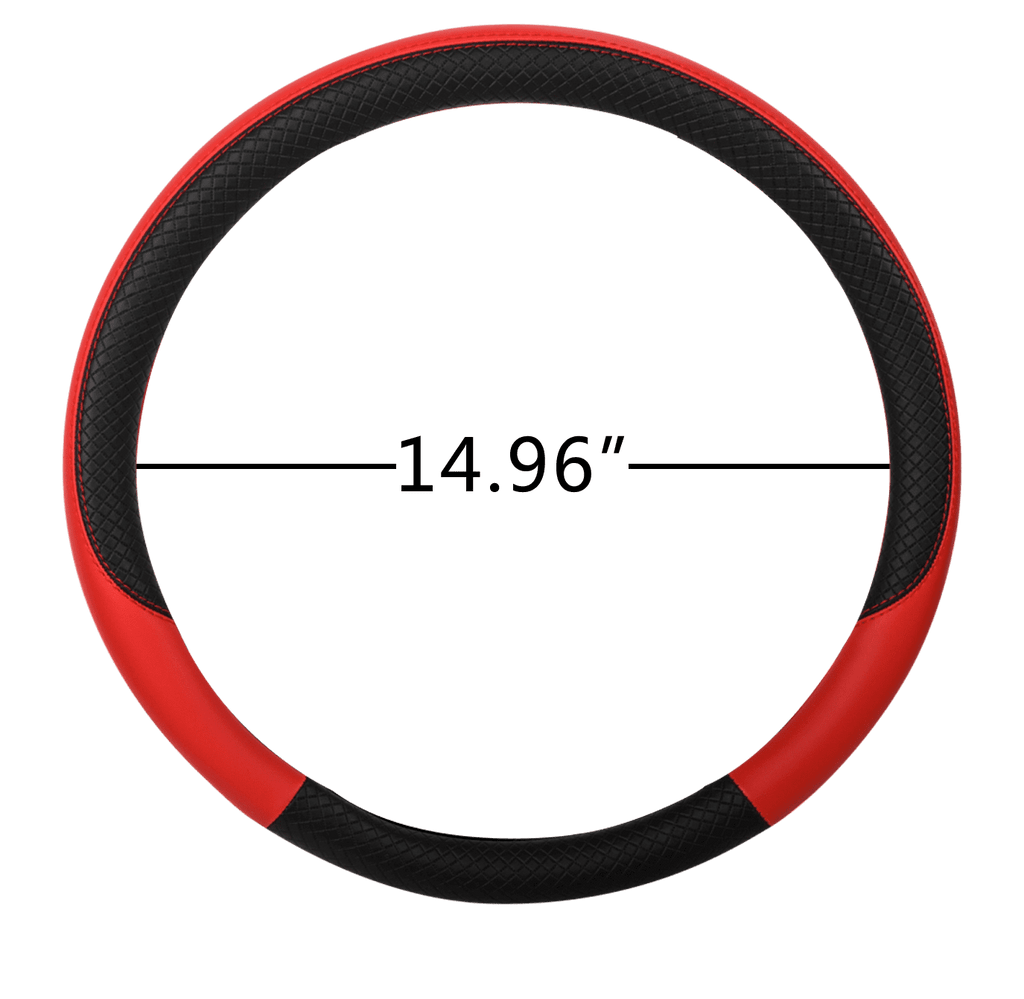 Auto Drive 1PC Steering Wheel Cover Sports Black/Red - Universal Fit