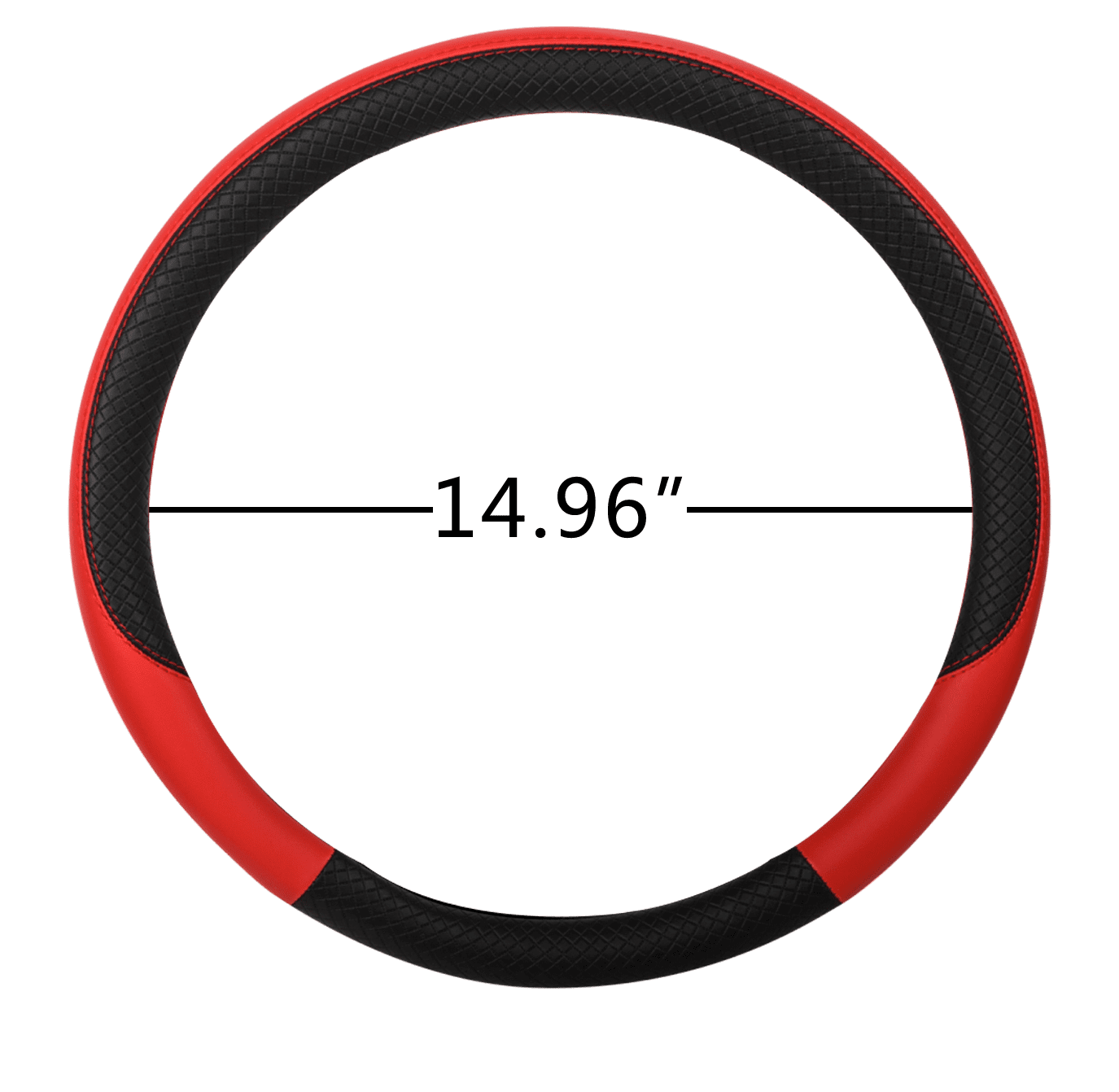 Auto Drive 1PC Steering Wheel Cover Sports Black/Red - Universal Fit