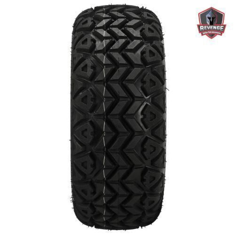 12" Ninja Machined Black Golf Cart Wheels and Tires Combo (20x10-12) Set of 4