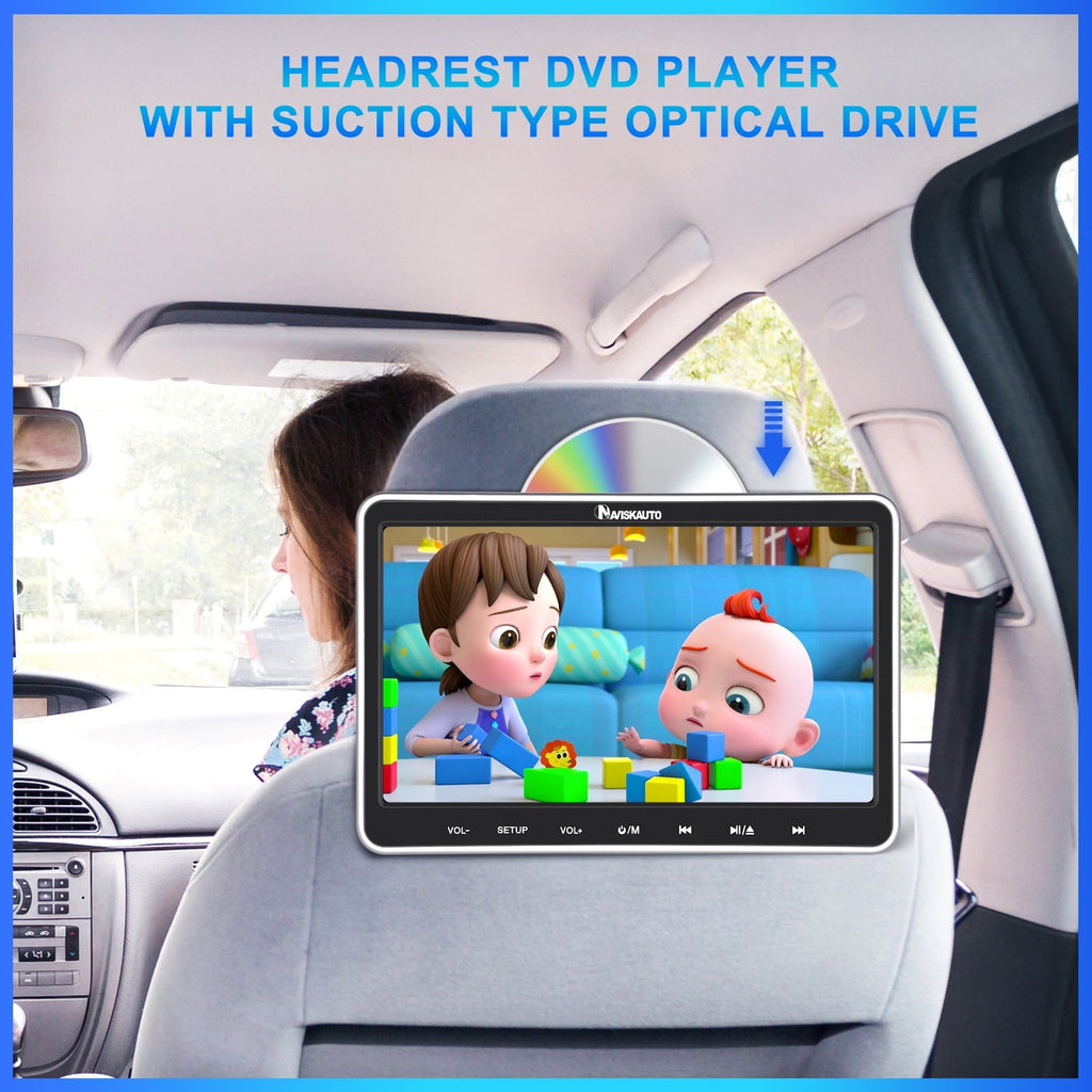 NAVISKAUTO 10.1" Portable DVD Player for Car with Headrest Mount Bracket HDMI Input Region Free Last Memory