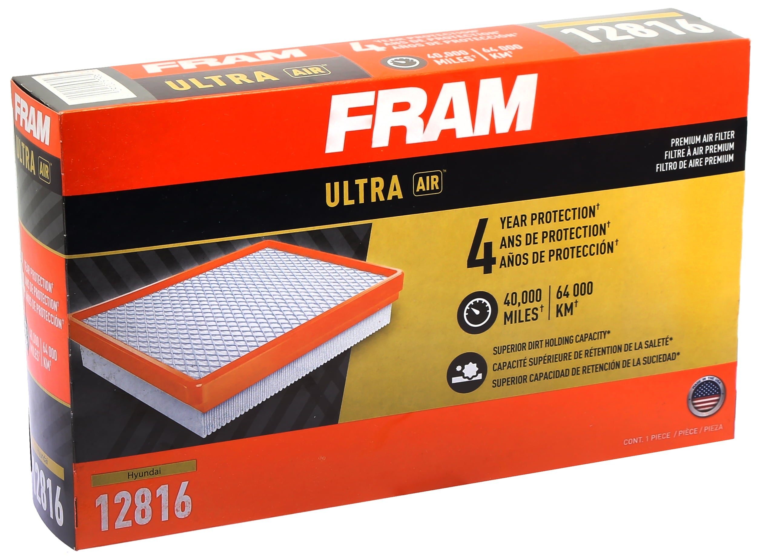 FRAM Ultra Air XGA12816, Premium Engine Air Filter, 40K mile Protection for Hyundai and Kia Vehicles Fits select: 2021-2023 HYUNDAI SANTA FE, 2021-2023 KIA SORENTO