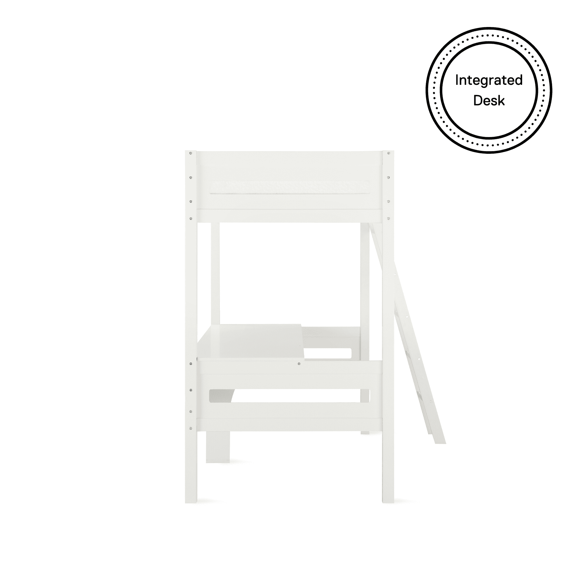 Teen Novogratz Lennon Twin Size Loft Bed with Desk, White