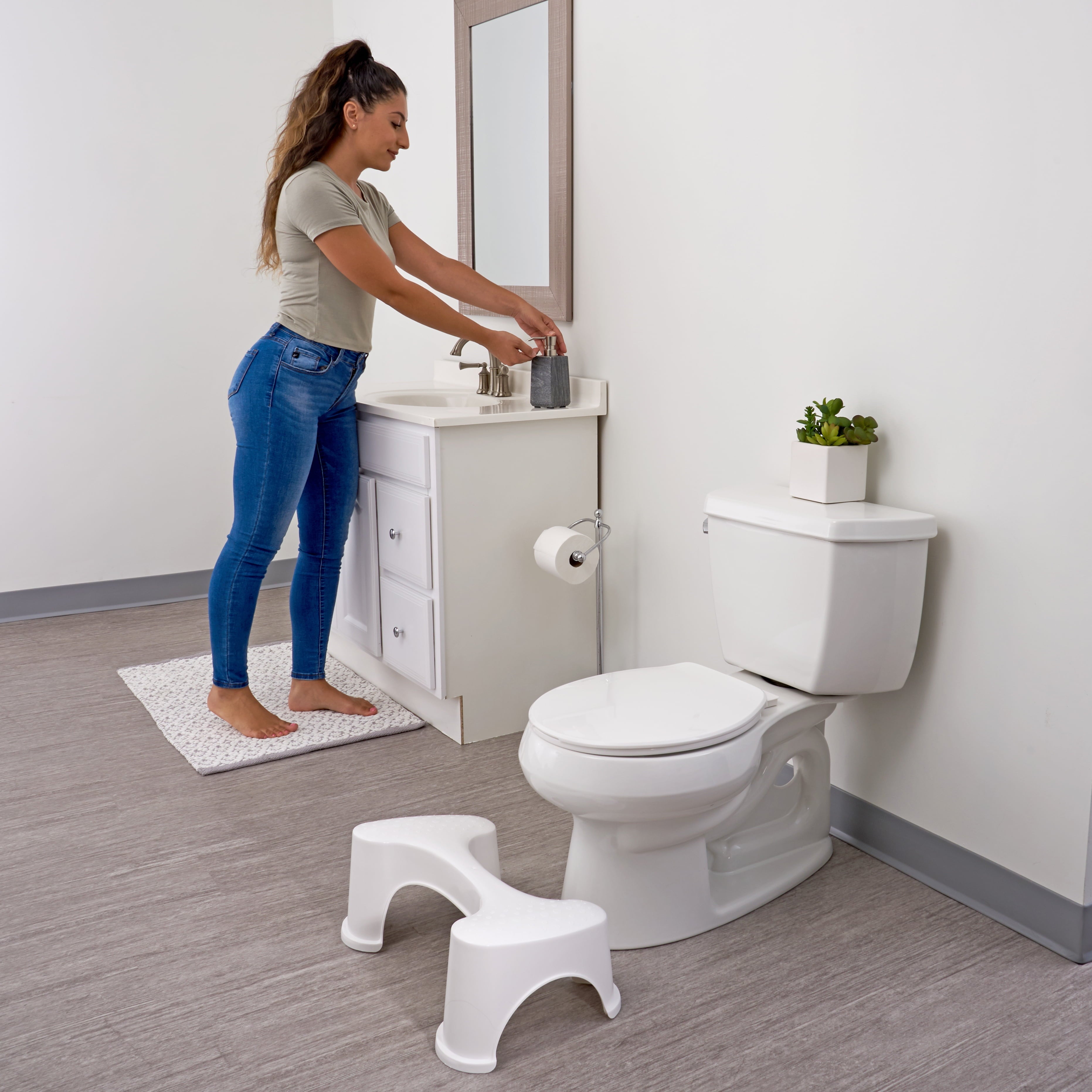 Clorox Antimicrobial Reversible Toilet Stool - Elevated Support for feet