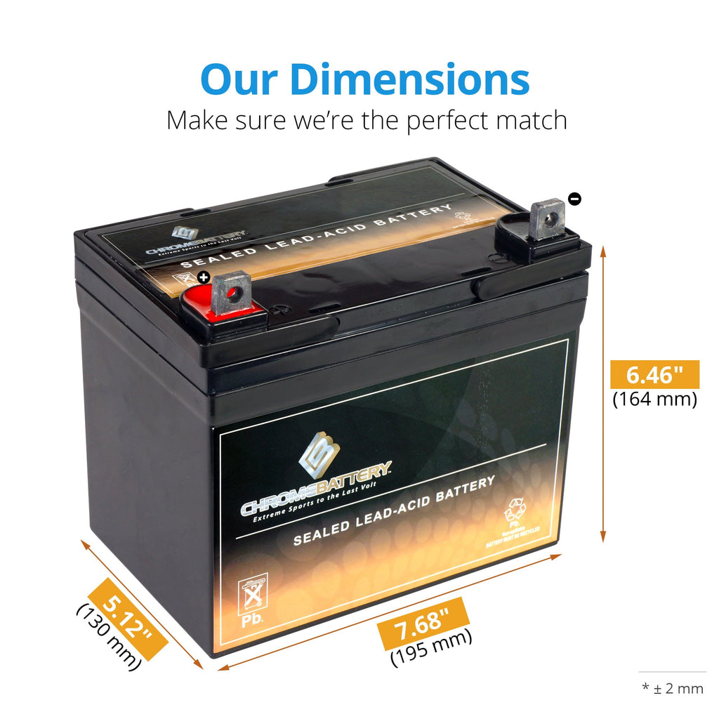 Chrome Battery 12V (12 Volts) 35Ah Battery for Speedex Tractor Co 840 Lawnmower