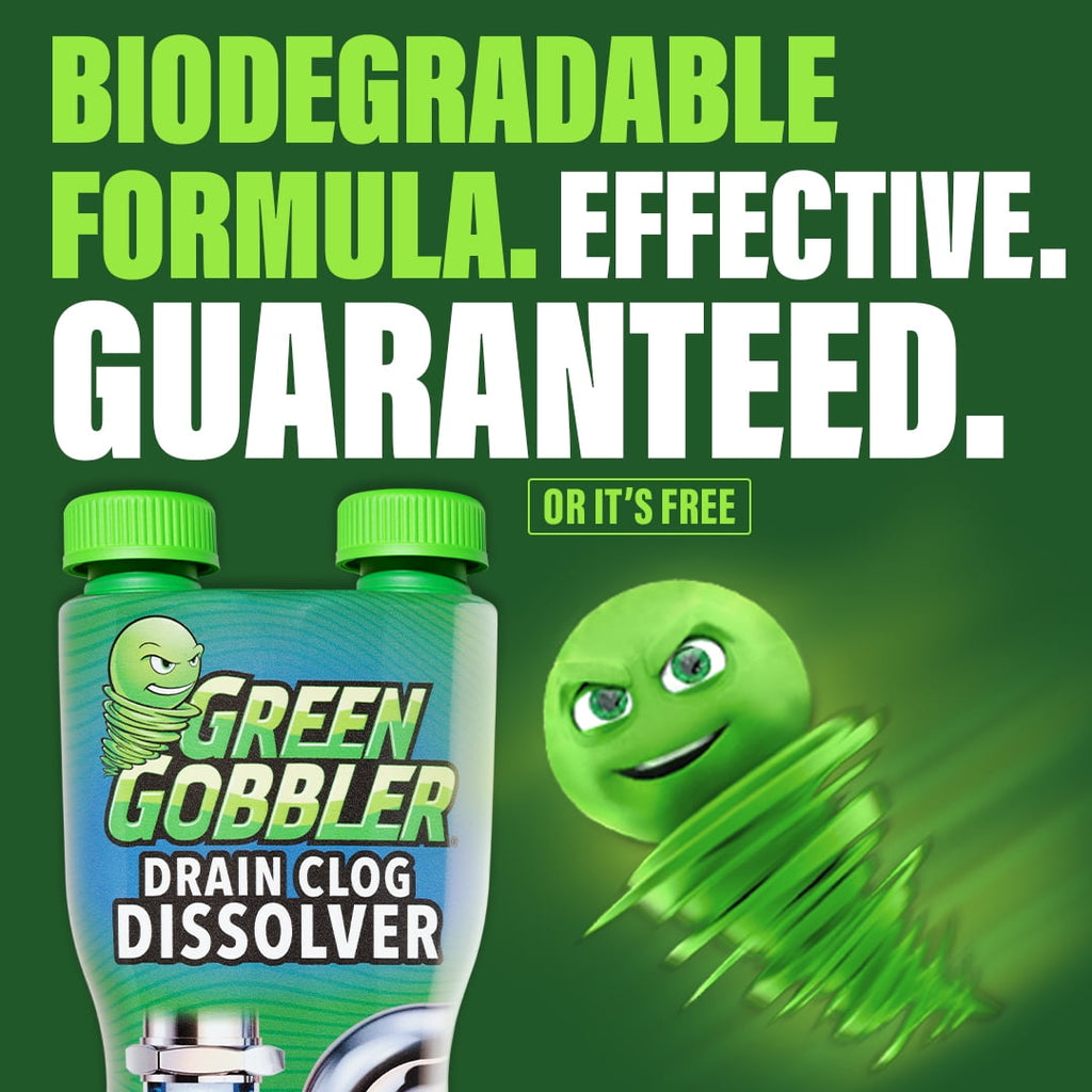 Green Gobbler Drain Clog Remover & Cleaner for Toilets, Sinks, Showers  Septic-Safe,  31 oz