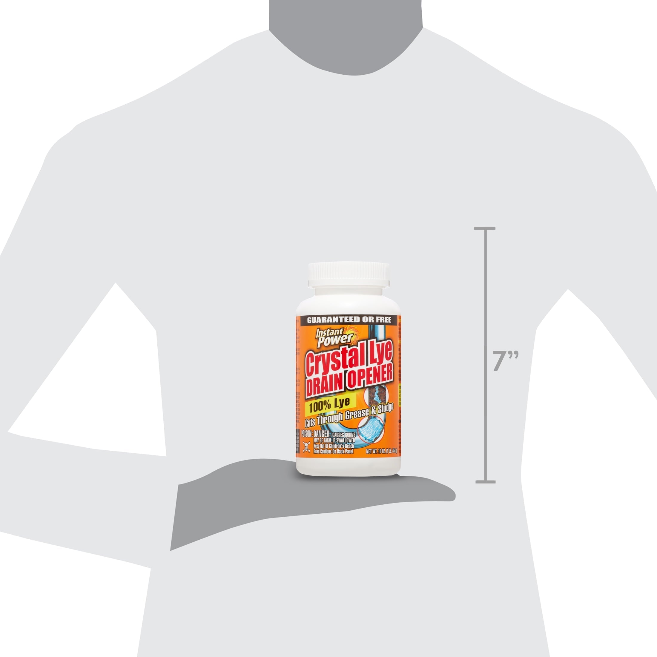 Instant Power Crystal Lye Drain Opener, 16 oz