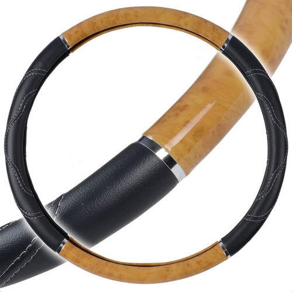 Motor Trend Premium 18" Inch Heavy-Duty Truck Wooden Steering Wheel Covers, Automotive Accessories