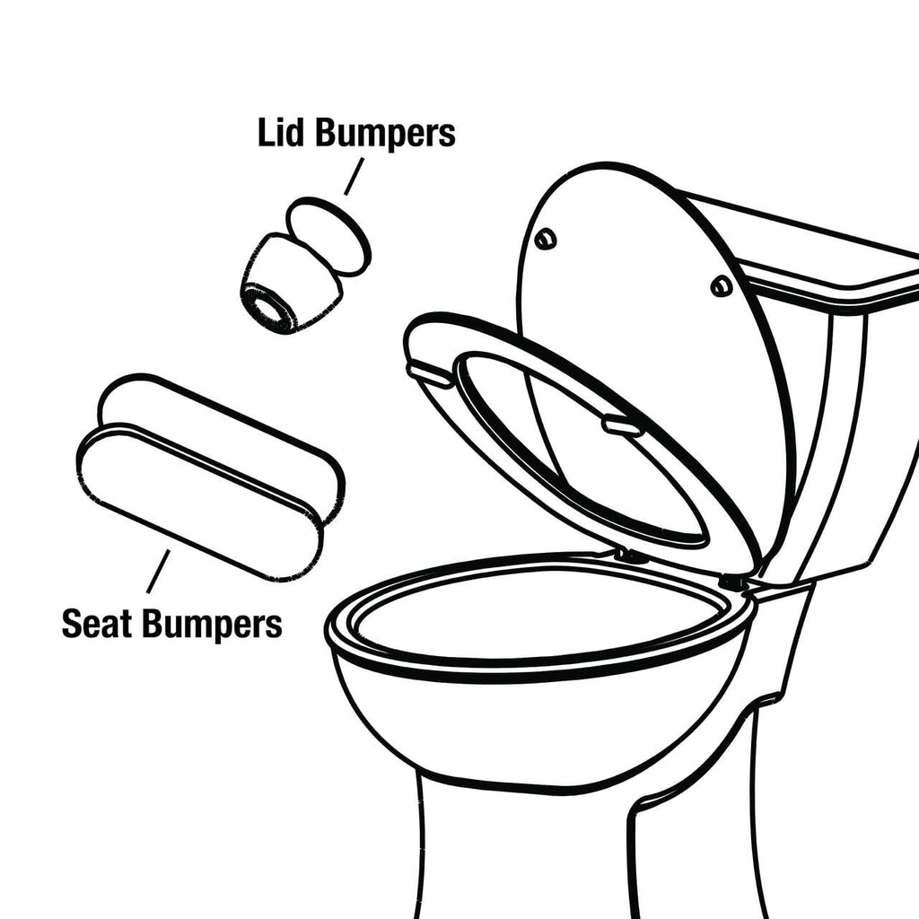 Danco Universal Rubber Stick-on Round Toilet Seat Bumpers, 4-Piece, 0.01 lbs (10062)