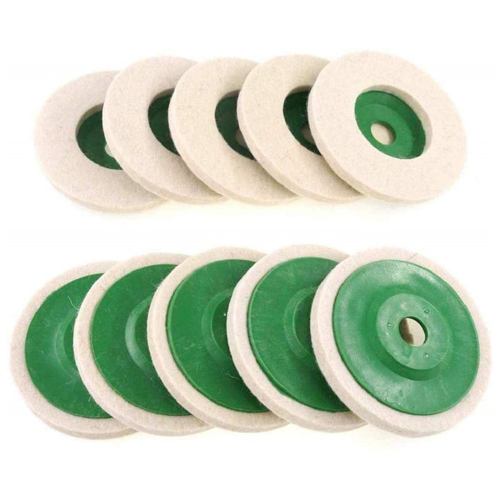 Linyer Pack of 10 Polishing Pads Metal Glass Stone Floor Buffing Wheel Beginner Cleaning Angle Grinder Polish Replacement Polisher