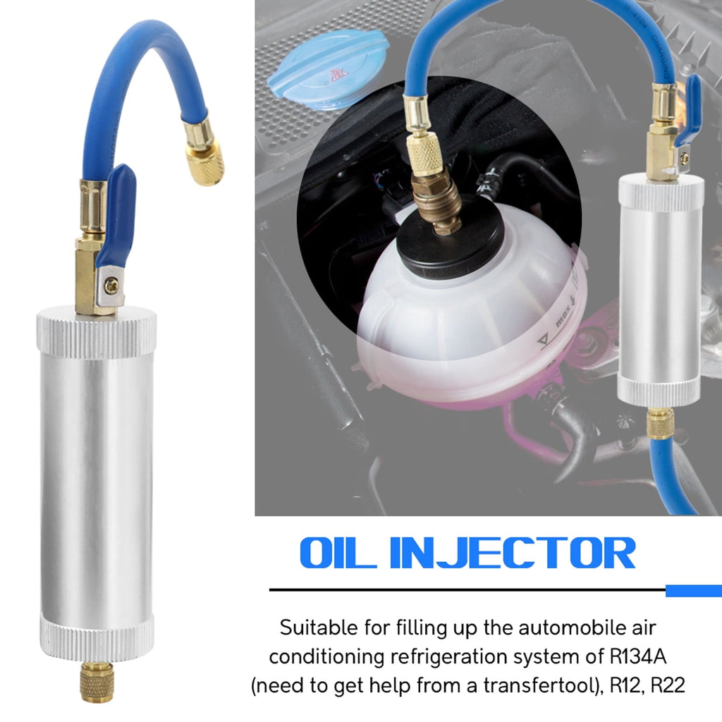 Irfora R12 R134A R22 Air Conditioning Car Oil Injection Dye Injection Tool 2 Ounce 1/4" Pure Liquid Oil Coolant Filler Tube Car Accessories