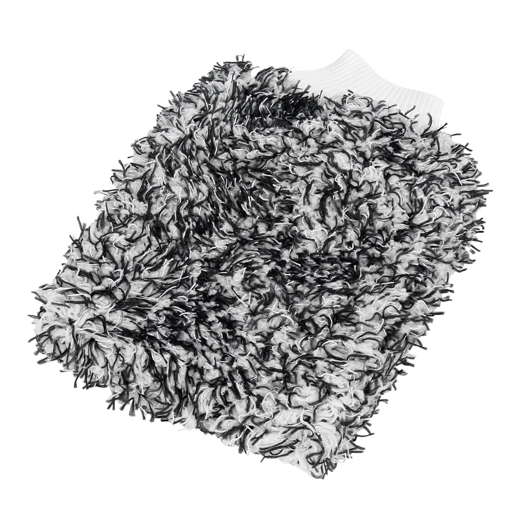 Unique Bargains Black Coral Fleece Car Wash Mitt Microfiber Glove Double Sided Dirt Washing Tool Absorbent