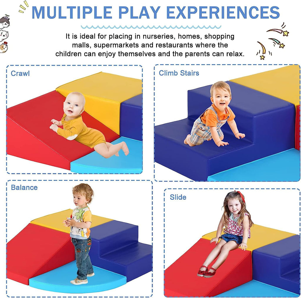Dkelincs 4 Piece Baby Climb & Crawl Activity Play Set Safe Foam Blocks Toddler Climbing Toys Indoor
