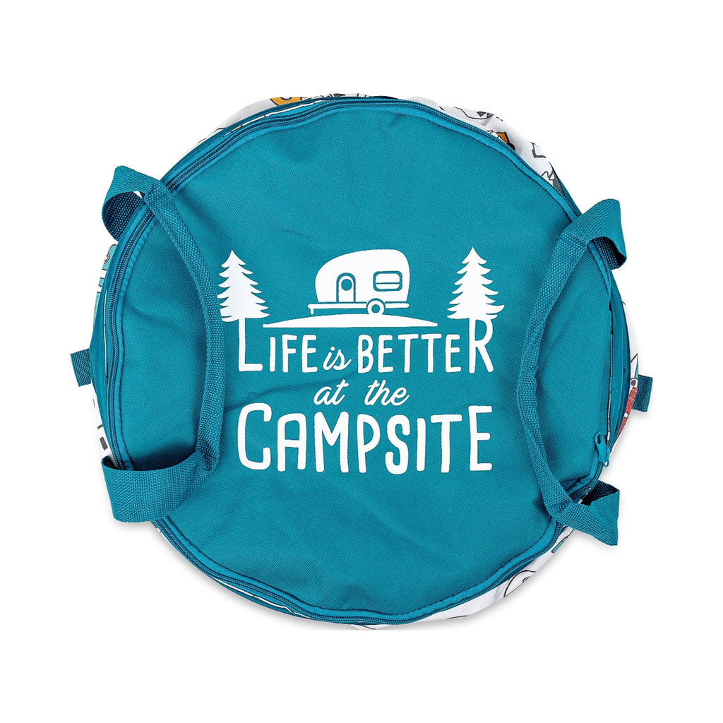 Camco Life is Better at the Campsite Pop-Up Container | Holds 13-Gallon Kitchen-Size Garbage Bag | Heavy-Duty PVC, Unique RV Pattern (42989)