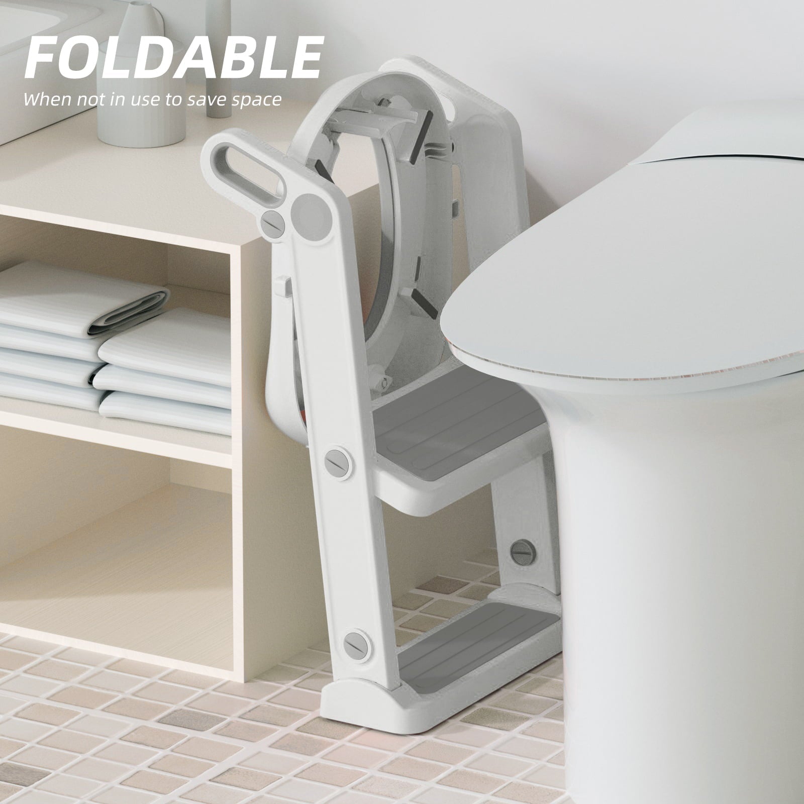XJD Potty Training Seat for Toddler Toilet with Step Ladder for Kids Boys Girls Potty Training Toilet Adjustable Comfortable PU Safe Potty Seat with Anti-Slip Pads
