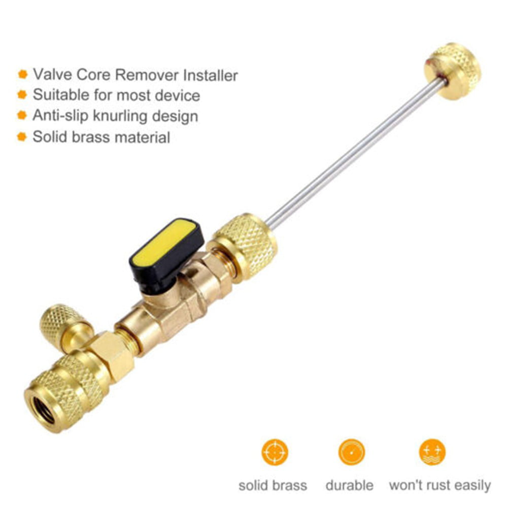 R410A R22 Valve Core Remover SAE 1/4 & 5/16 Port For R134A R12 R32 HVAC System