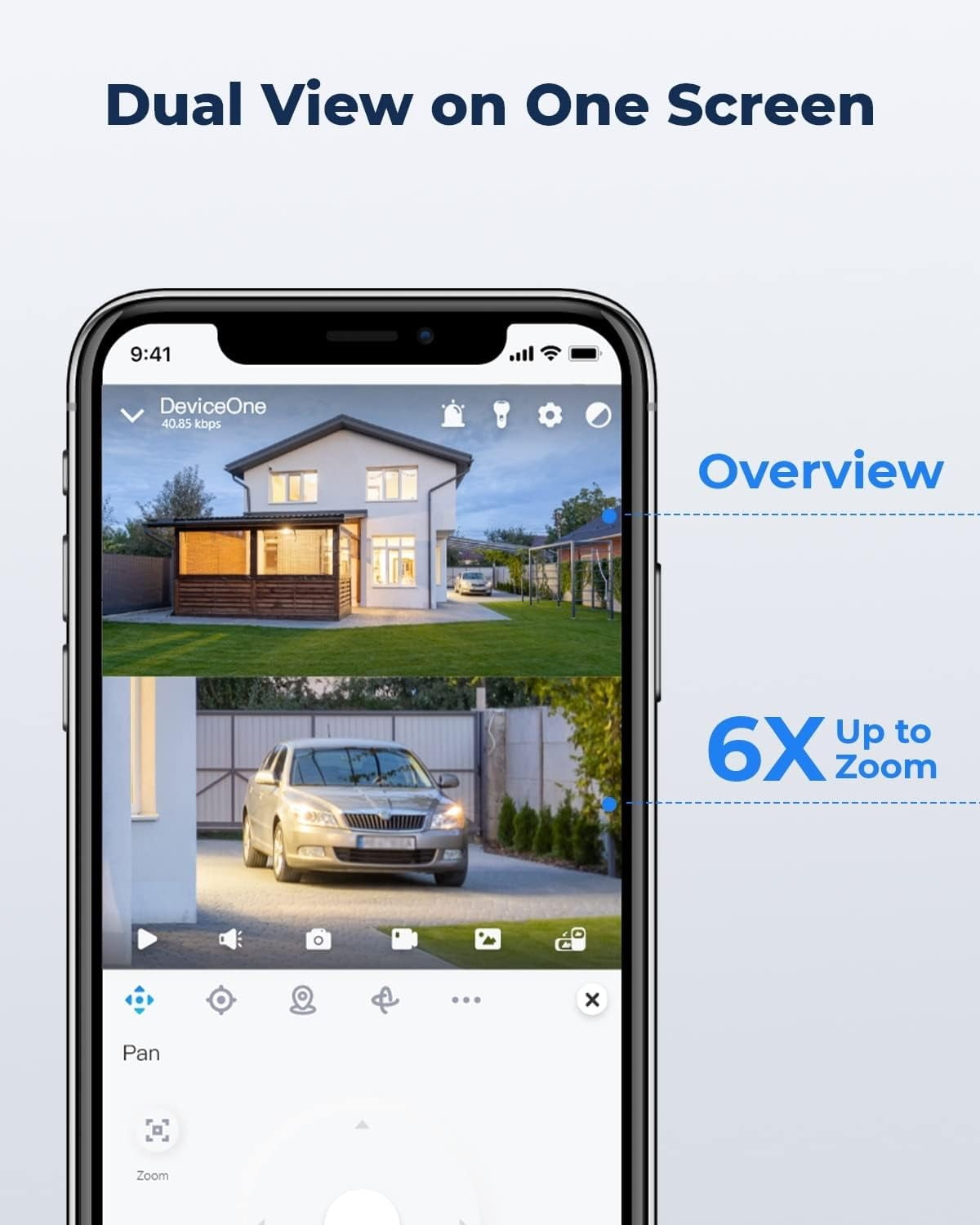 REOLINK 2K 360° PTZ Cameras for Home Security Outside, Dual Lens with Auto Tracking, 6X Hybrid Zoom, 2.4/5GHz WiFi, 4MP Color Night Vision, Solar Security Cameras Wireless Outdoor
