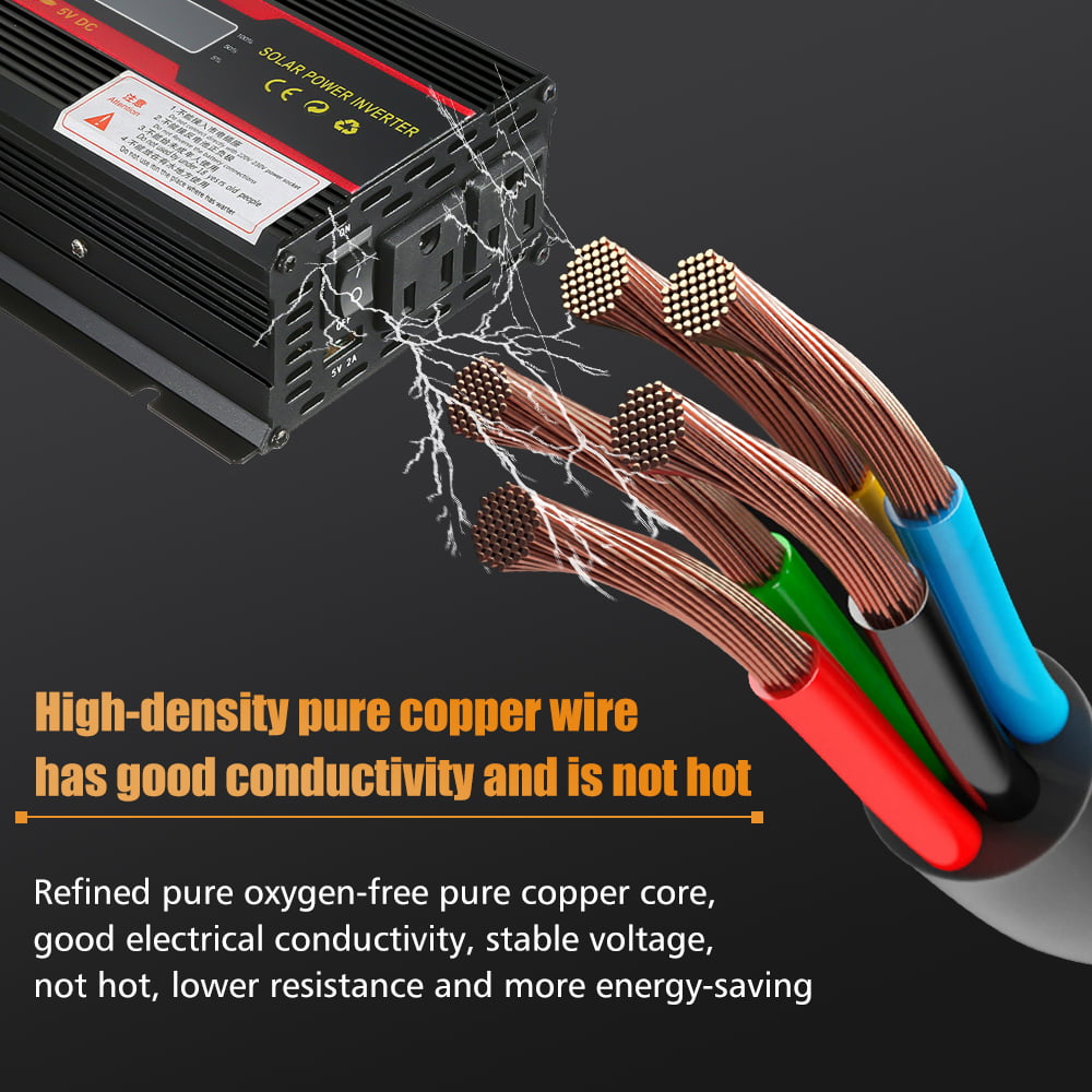 DFITO Power Inverter 6000W Modified Sine Wave Inverter DC 12V to AC 110V Car Converter for Car RV Truck Boat Travel Camping