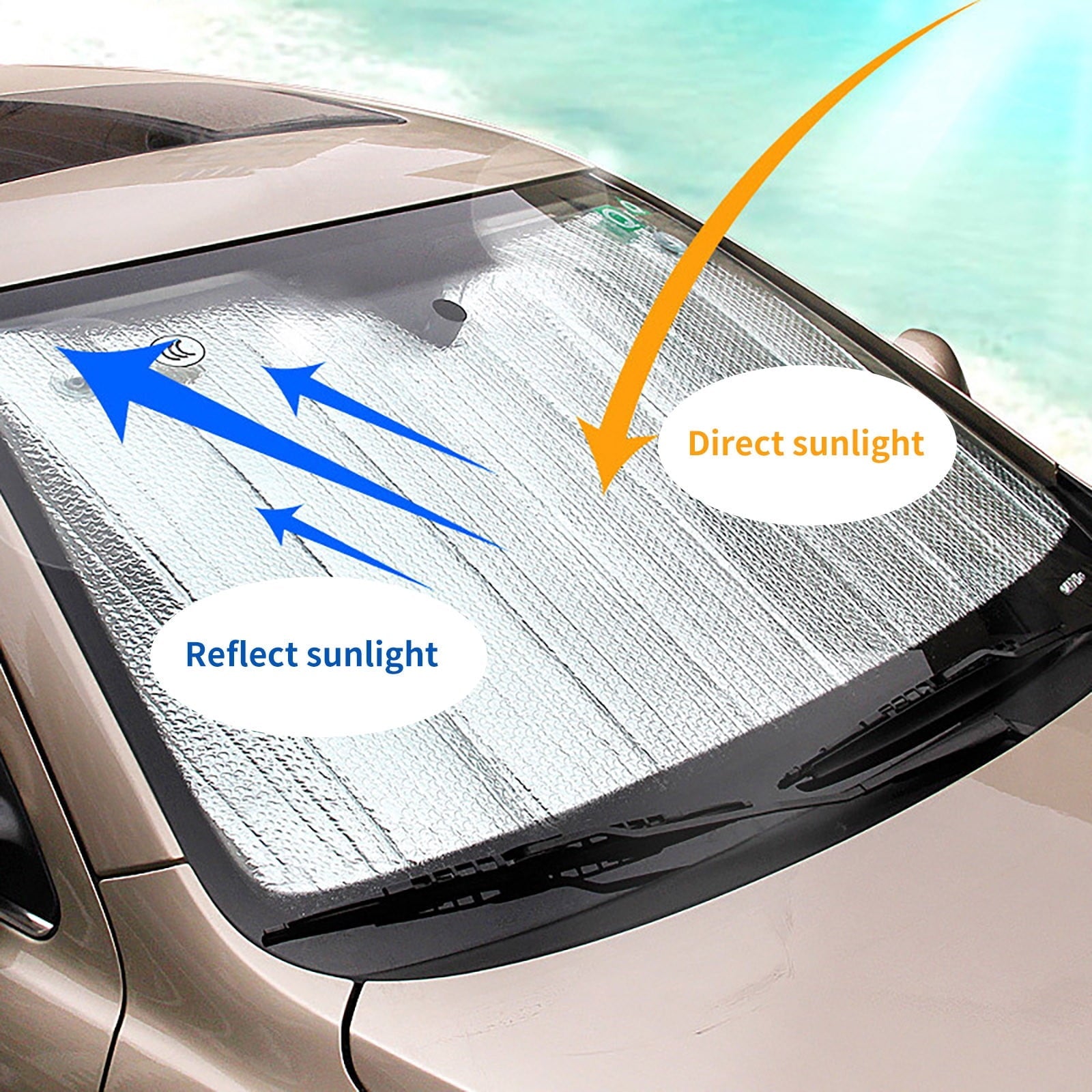 Ouneed Front Windshield Sunshade For Car Truck SUV-Blocks UV Rays Sun Visor Protector