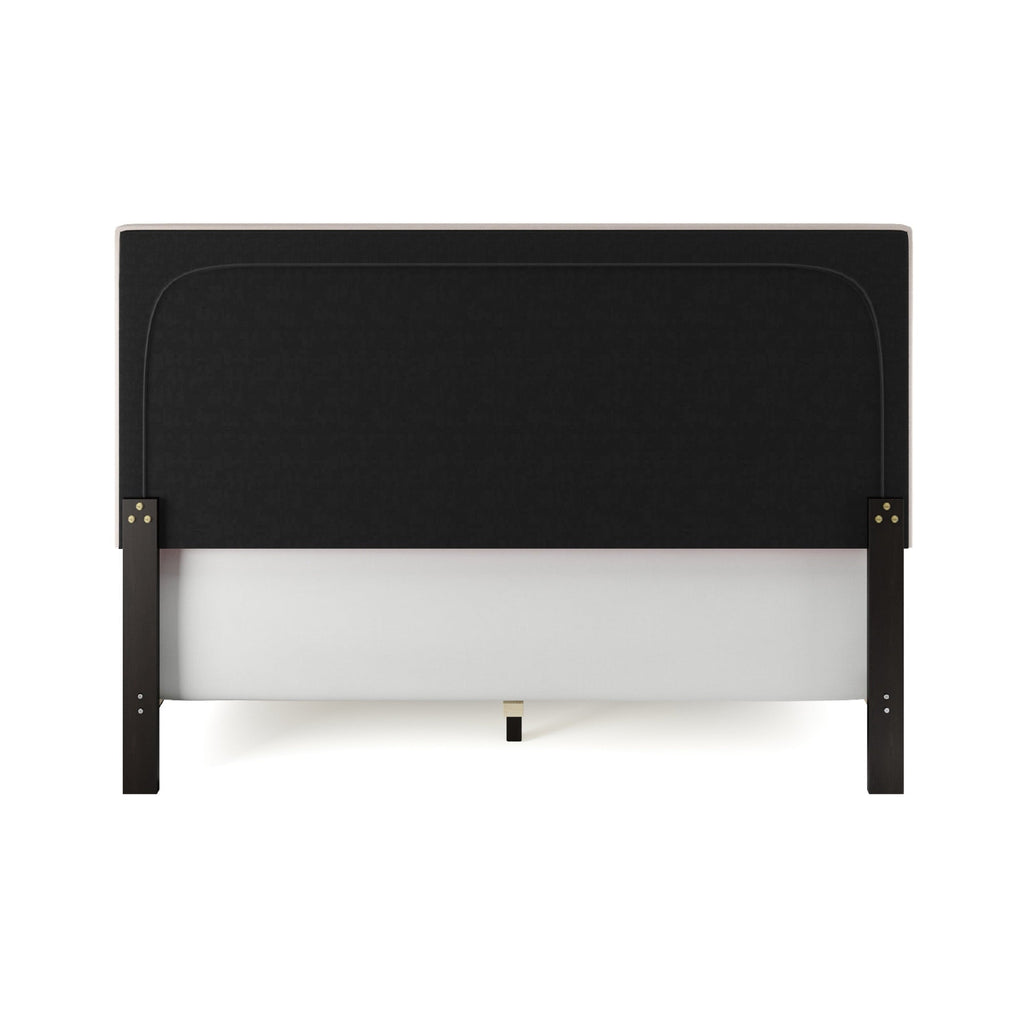 Skylar Nailhead Trim Upholstered Full Platform Bed, Cream