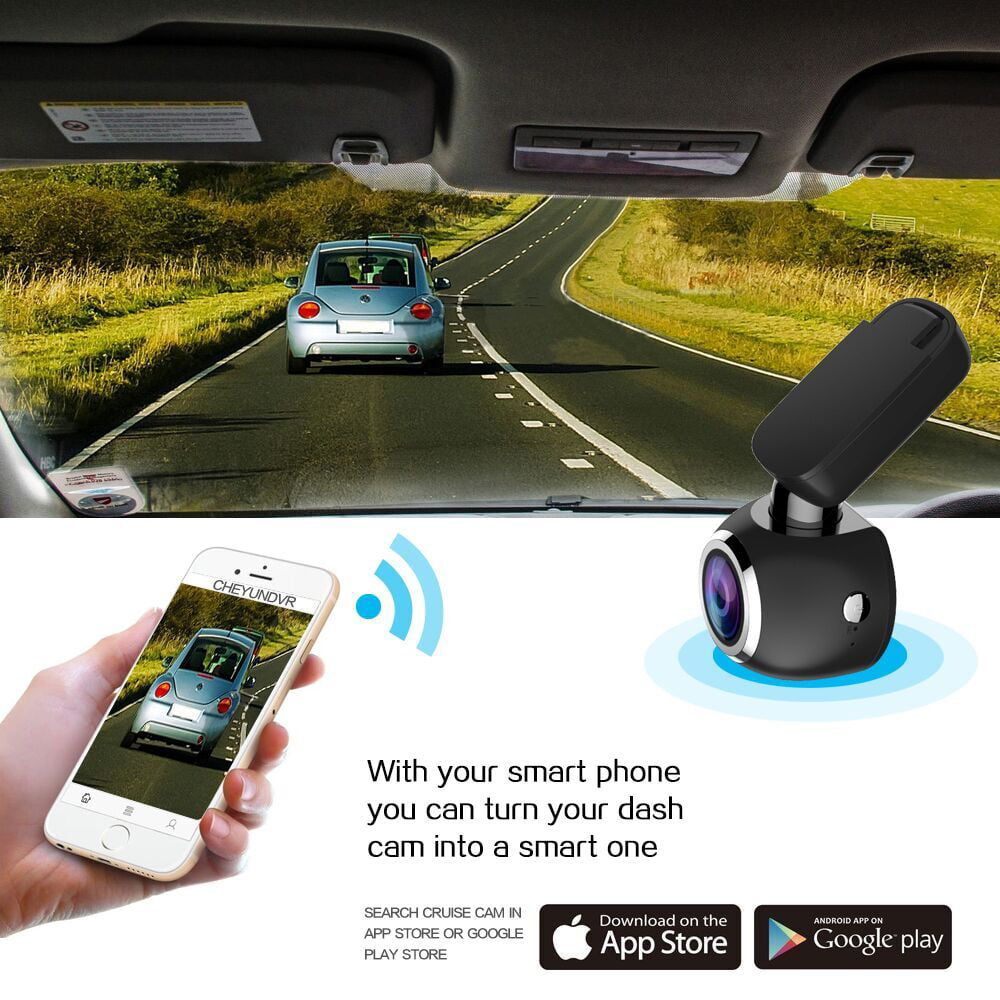 HD 1080P Dash Cam, 1.5" LCD, 170° View Angle, Loop Record, Motion Detection and Parking Monitor, Wi-Fi