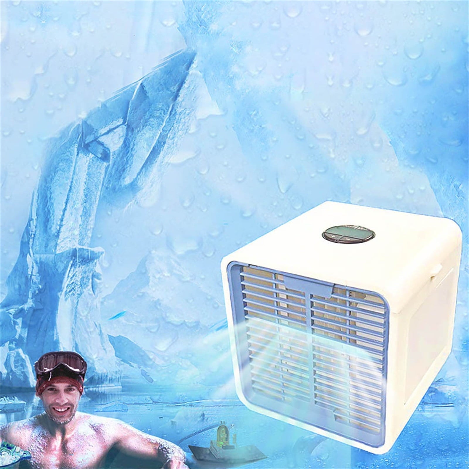 Mchoice portable air conditioner, 4-In-1 Small Air Conditioner, Air Cooling Fan and Humidifier, Mini Evaporative Cooler and Aroma Diffuser for Home Office, 3 Fan Speeds