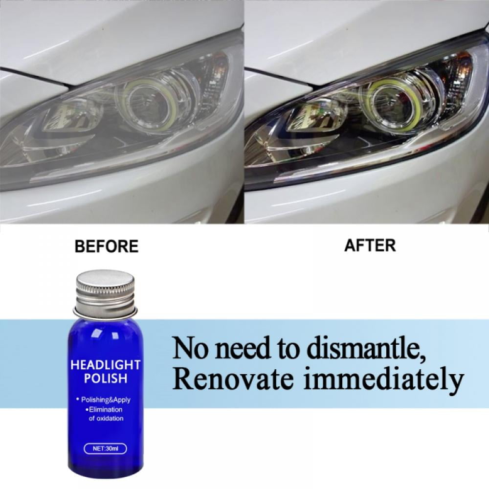 Car Headlight Restoration Repair Coating Kit, Car Headlamp Glass Polishing Liquid Restoration Fluid Scratch Oxidation Remover  30 ML