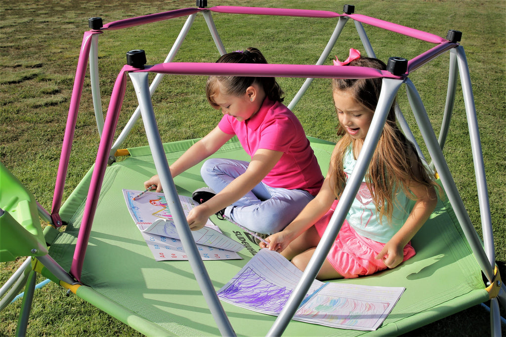 Platports Kids Dome Climber with Slide Set- Indoor Outdoor Playground - Age 3-10 - 55 inches mat