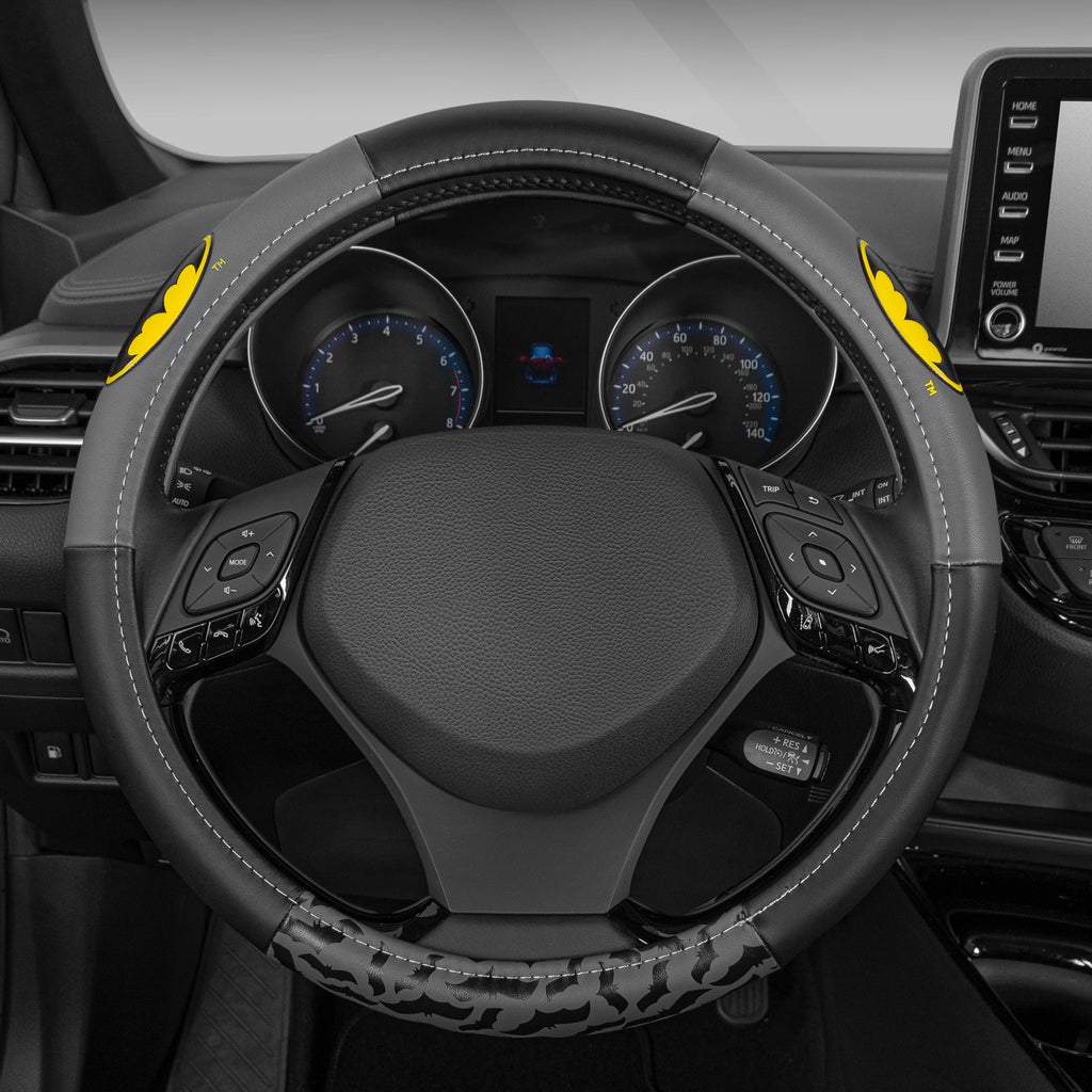 Batman Car Steering Wheel Cover - Universal Fit Steering Wheel Cover with Officially Licensed Warner Brothers Graphics, Great Automotive Accessory Gift Idea for Fans