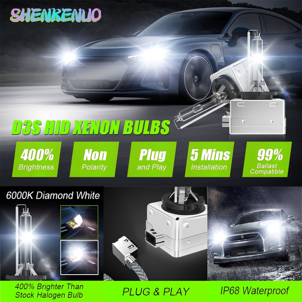 D3S HID Headlight Xenon Bulbs for Jeep Grand Cherokee 2014-2020 High/Low Beam 6000K White,2pcs