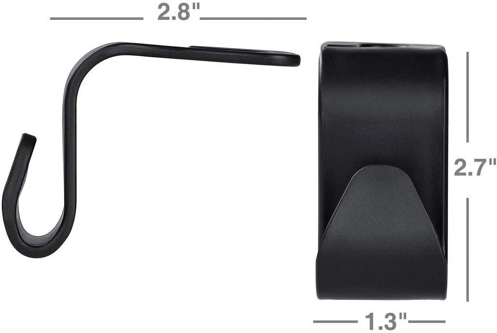 Car Seat Headrest Hooks - Back Seat Organizer Hangers (4 Pack)