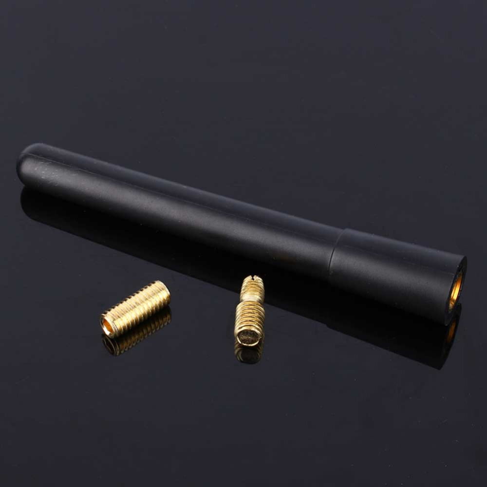 4" Universal Car Black Short Stubby Antenna AM/FM Radio Aerial Mast Screw Type
