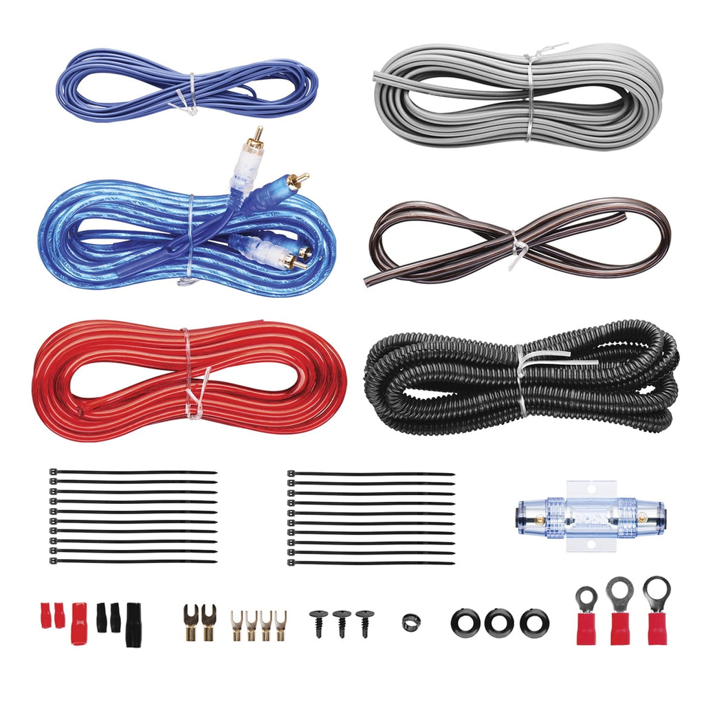 BOSS Audio Systems KIT2 8 Gauge Amp Installation Wiring Kit - A Car Amplifier Wiring Kit Makes Wire Connections and Brings Power to Your Radio, Subwoofers and Speakers