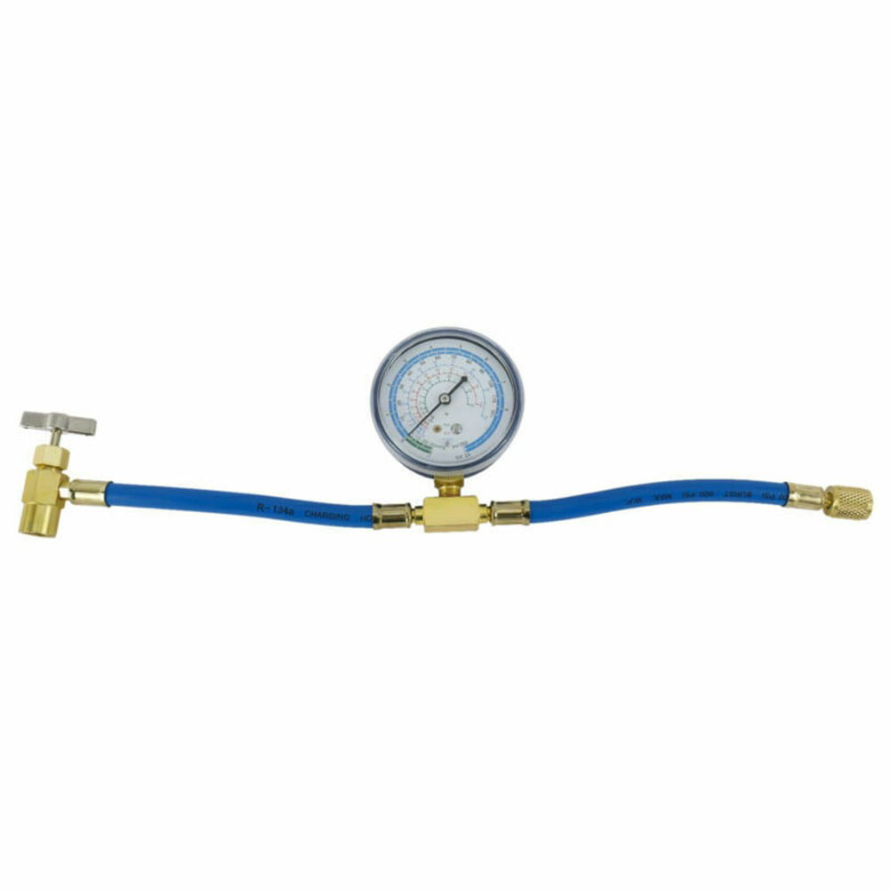 Leke R134A Charging Hose to Refrigerator with Gauge, AC Recharge Hose Kit