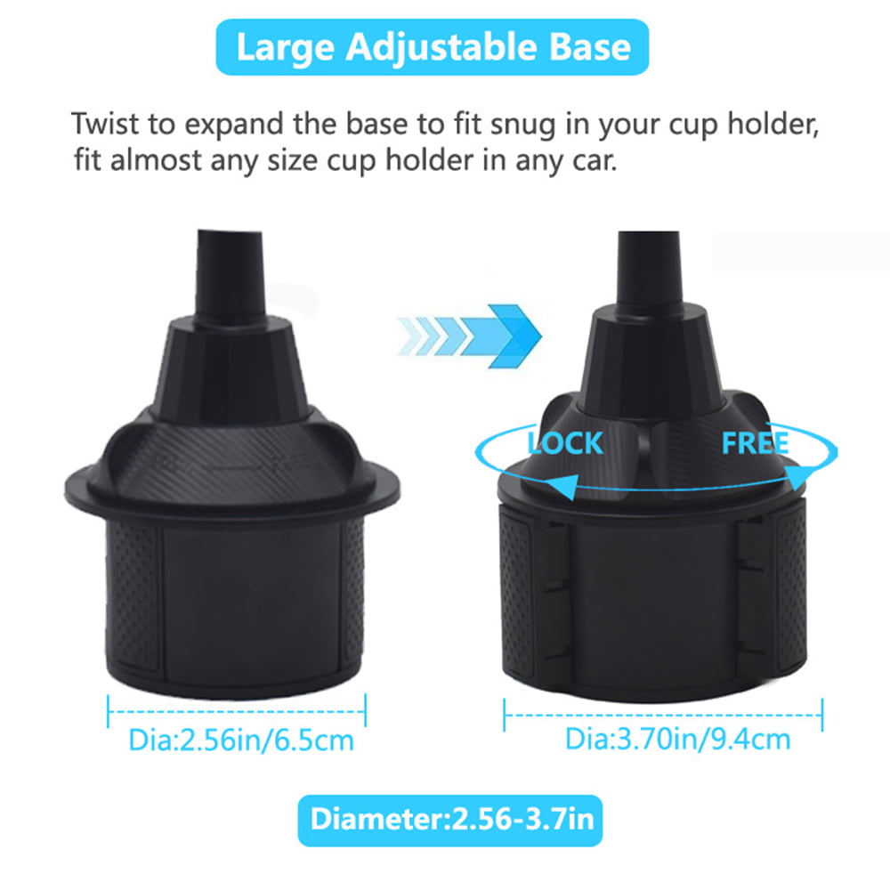 Universal Car Cup Holder Phone Mount Cell Phone Holder Adjustable Cup Holder Cradle Car Mount with Flexible Long Neck for Cellphone