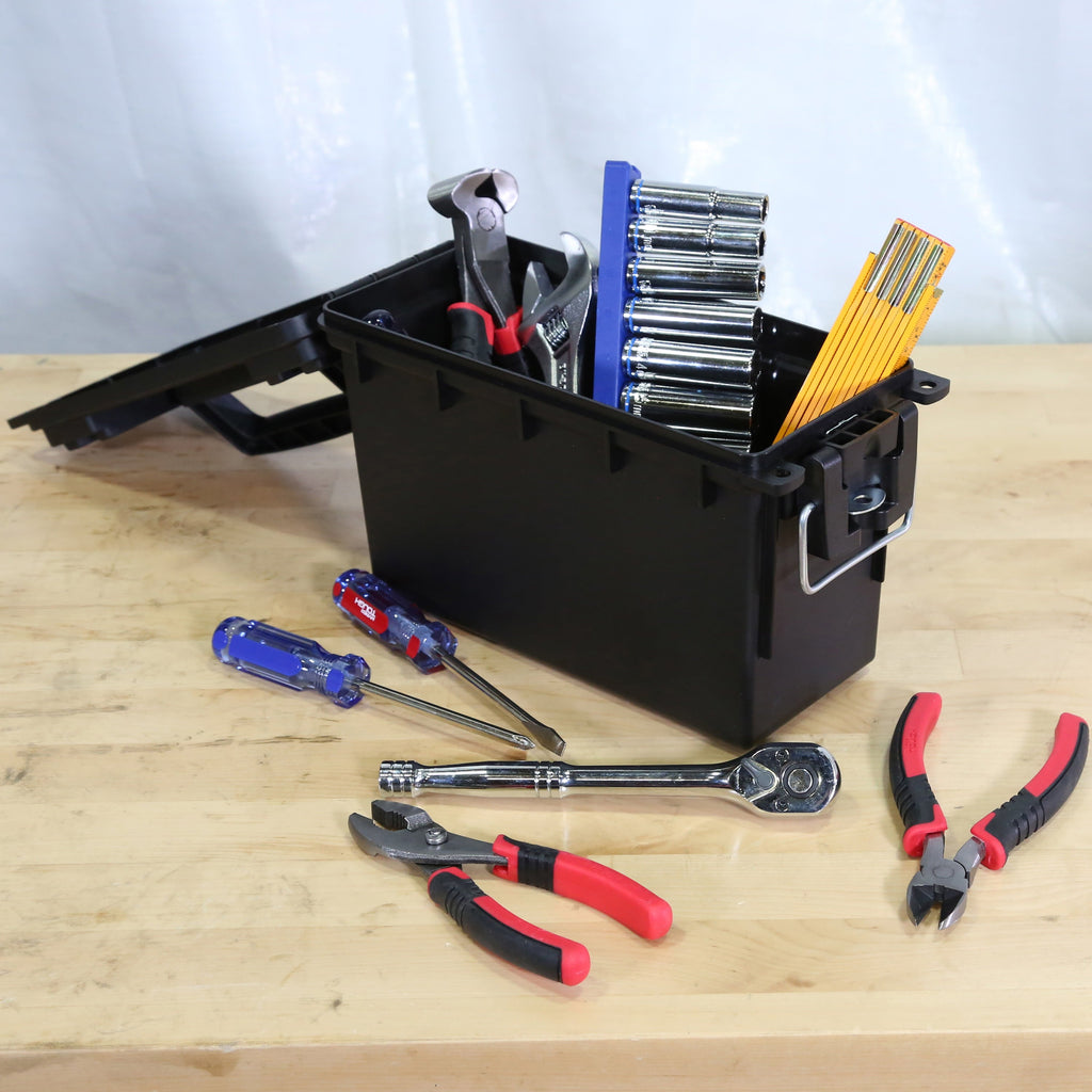 Hyper Tough Black Locking and Stacking Utility Box, Organization box
