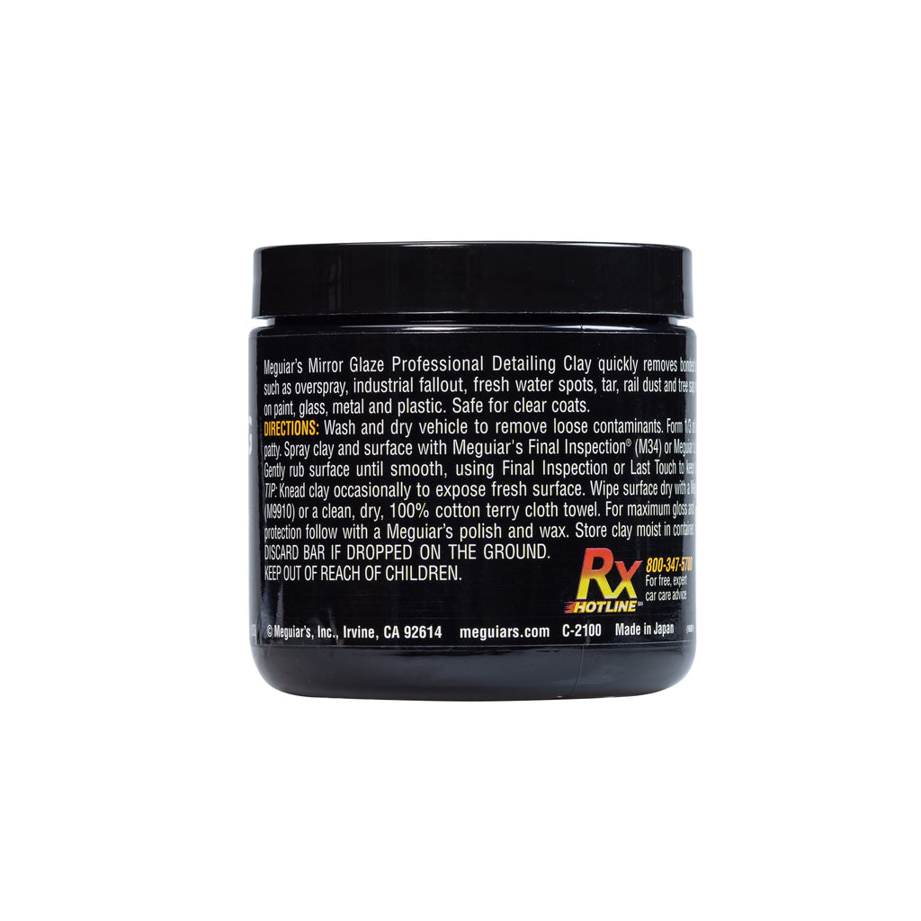 Meguiar's Mirror Glaze Detailing Clay, Aggressive, Remove Defects and Restore a Glassy Finish, C2100, 7 oz