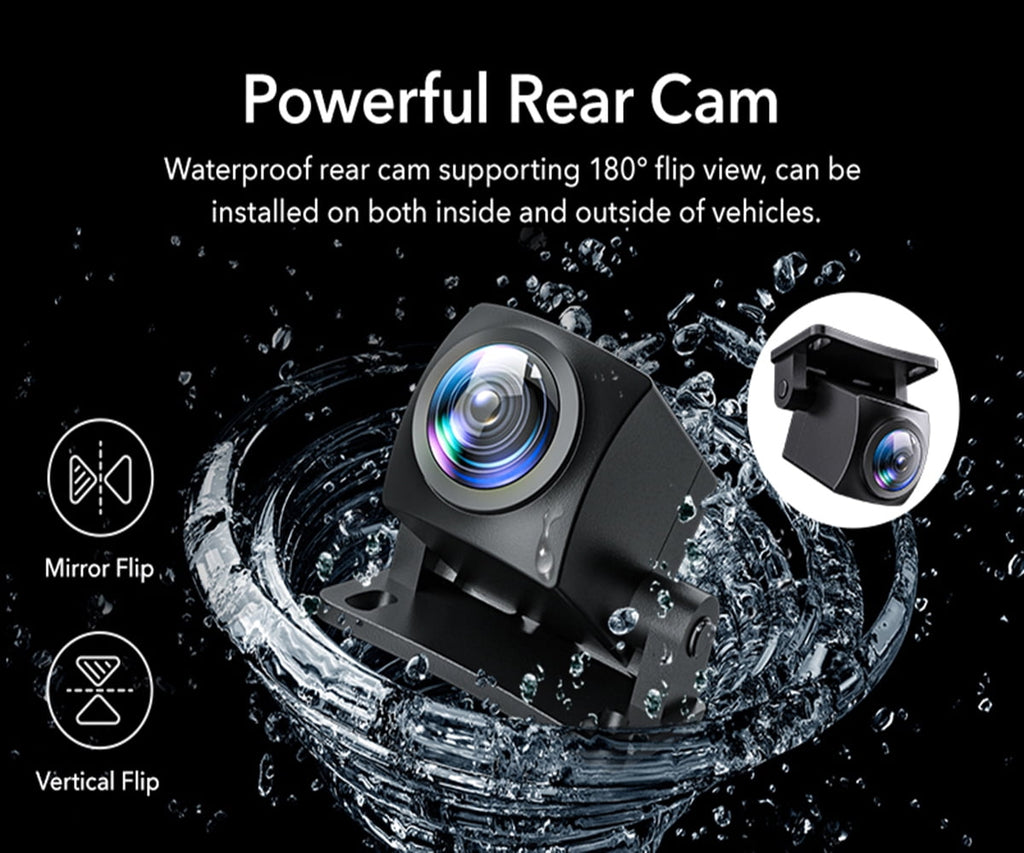 REDTIGER Car Dash Cam with WiFi & GPS, Dash Camera 4K/2.5K Front+1080P Rear with Night Vision, Dual Dash Cam with 3.18" LCD Screen Display, Loop Recording, Parking Mode,Black