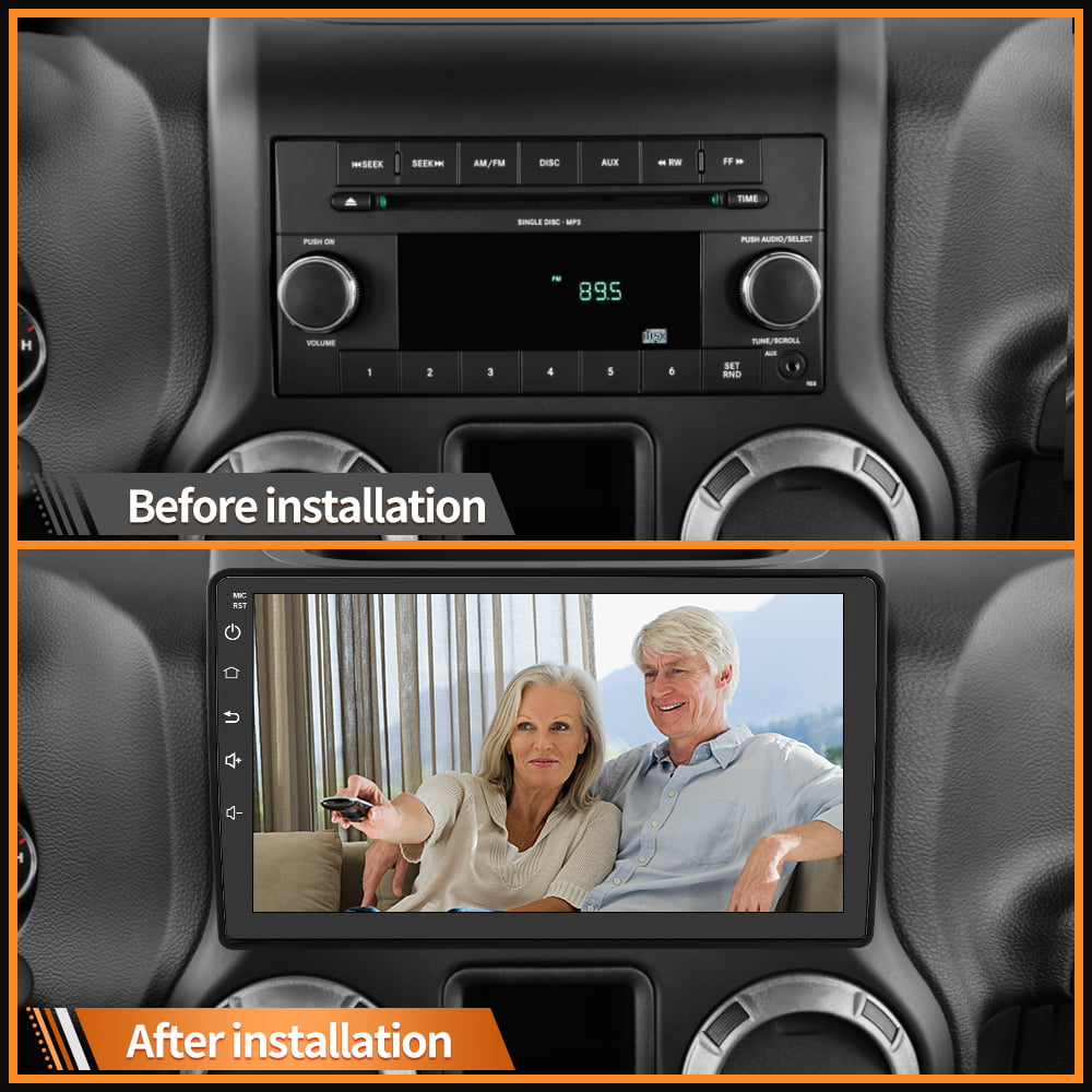 Awesafe Car Radio Stereo for Jeep Wrangler 2006-2017 Compass Carplay Andriod 12 GPS Navigation Touch Screen Built with Android AUTO Bluetooth 1G RAM 32G ROM
