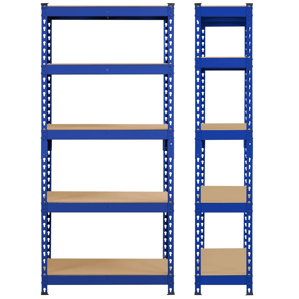 Smile Mart 5-Shelf Boltless & Adjustable Steel Storage Shelf Unit, Blue, Holds up to 330 lb Per Shelf